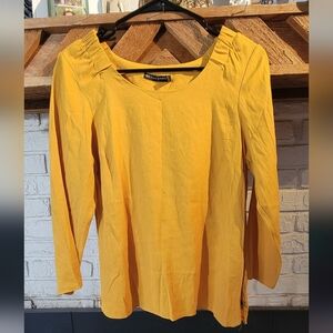 Zara Womens Mustard Yellow Zip Side Blouse Size M